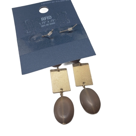 Universal Thread Stone Drop Hook Earrings Sz OS - Picture 4 of 4